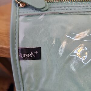 PurseN Hanging Travel Organizer Mint Green Makeup Toiletry Bag w Hook Packing